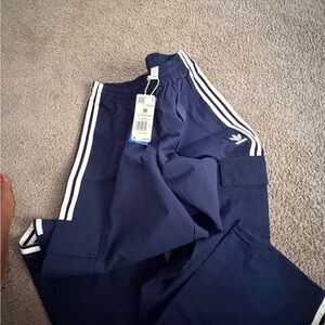 Adidas Dark Blue Track Pants with White Accents